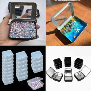 Mini Altoid Tin Box-With Clear Lids-Empty Mint Tins,Craft & Sewing Storage,Cookie Tins,Metal Tin Cans With,Small Box With Lid ,Bead Organizer Bead Organizers Storage,Box,Sewing,Sorter,Bead Holder