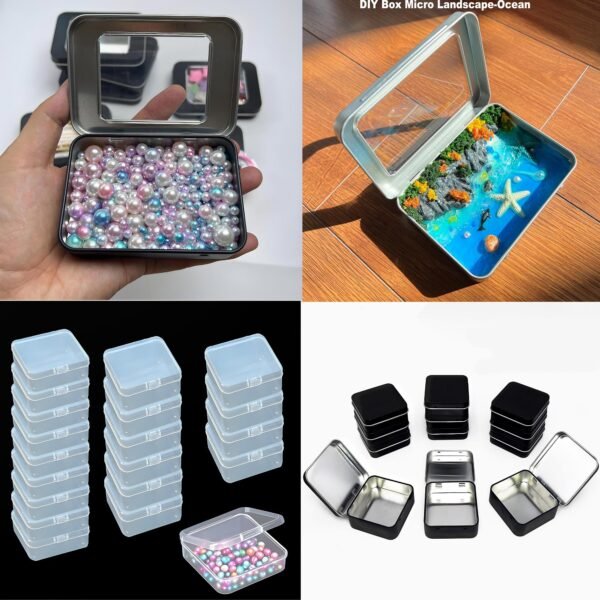 Mini Altoid Tin Box-With Clear Lids-Empty Mint Tins,Craft & Sewing Storage,Cookie Tins,Metal Tin Cans With,Small Box With Lid ,Bead Organizer Bead Organizers Storage,Box,Sewing,Sorter,Bead Holder