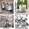 8 Pack Tin Container Box with Clear Window Lid - Compact,Versatile,Metal Storage Boxes for Everyday Use Small Tins Bead box,DIY tin Gift Packaging (Silvery, 8 Pcs 3.94 x 2.76 x 0.8 In)