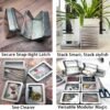 Sturdy Metal Tin Box Set Pack of 12 Silver - Compact Storage(Black, 2.76 x 2.76 x 0.8 in)+Mini Altoid Tin Box-12 Pcs With Clear Lids-Empty Mint Tins,Craft & Sewing Storage,Cookie Tins,Bead Organizer