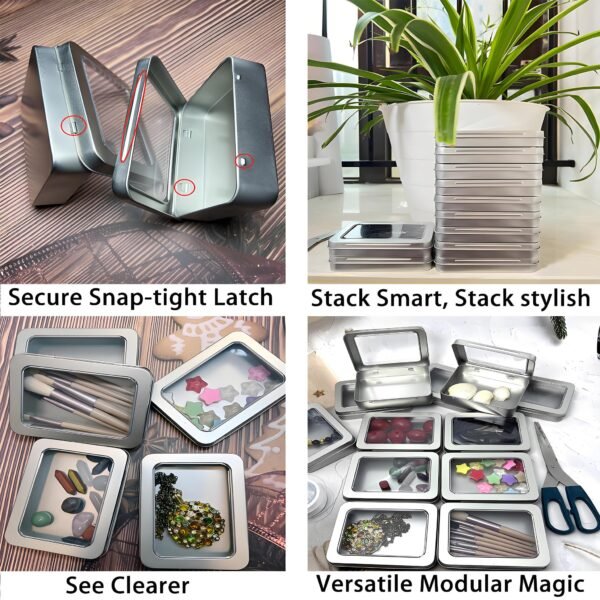 Tin Boxes In Various Sizes, Silver, Gold, And Black Gift Packaging Box