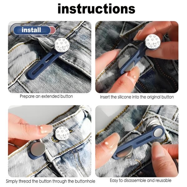 12 Pcs Quality Button Extenders for Jeans - Easy to Use Pants Waist Adjuster waist button extender- Adds 1 to 1.8 Inch Extra Space for Comfort ,Comes with Box