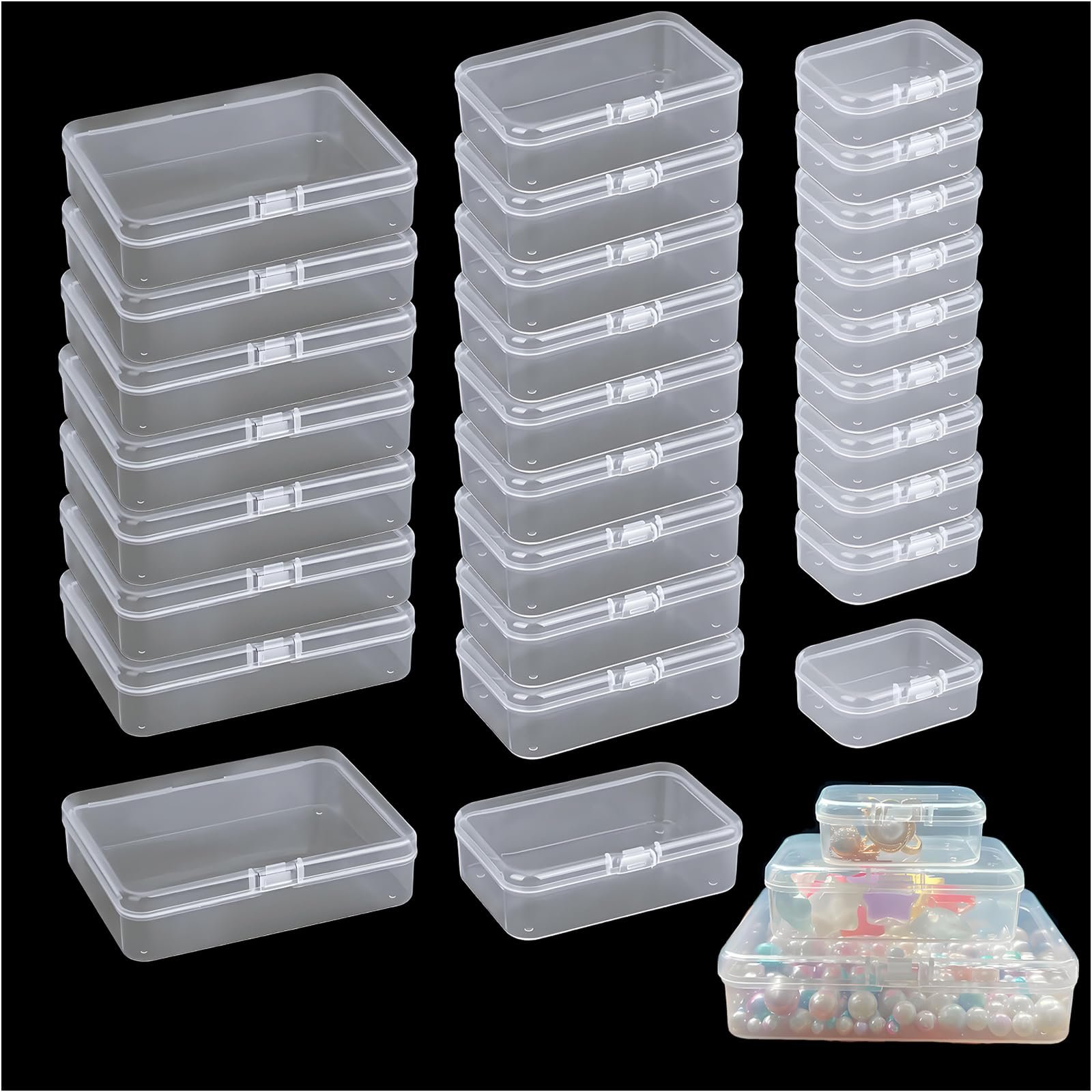 Clear Plastic Boxes for Beads, Jewelry, Crafts, and Small Parts